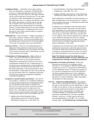 Form F-2220 Underpayment of Estimated Tax on Florida Corporate Income/Franchise Tax - Florida, Page 2