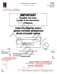 Form DR-309631 Terminal Supplier Fuel Tax Return - Sample - Florida