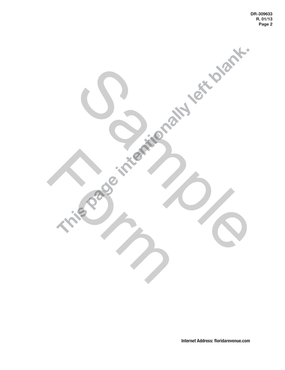 Form DR-309633 Mass Transit System Provider Fuel Tax Return - Sample - Florida, Page 2