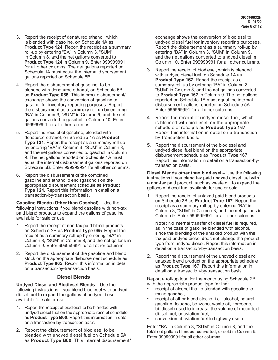 Instructions for Form DR-309632 Wholesaler / Importer Fuel Tax Return - Florida, Page 6