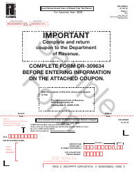 Form DR-309634 Local Government User of Diesel Fuel Tax Return - Sample - Florida