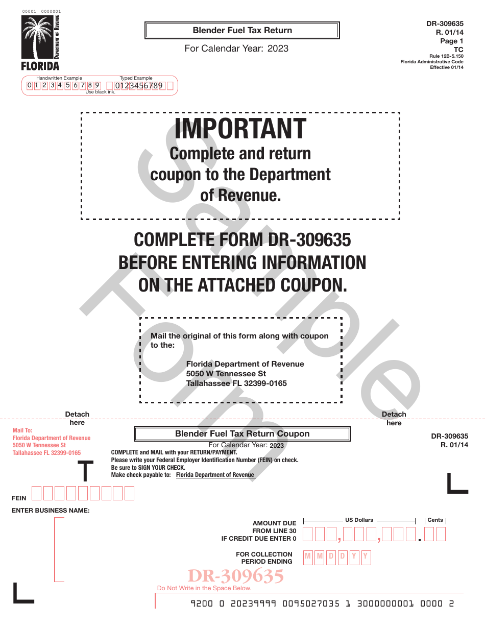 Form DR309635 Download Printable PDF or Fill Online Blender Fuel Tax