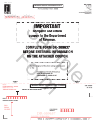 Form DR-309637 Petroleum Carrier Information Return - Sample - Florida