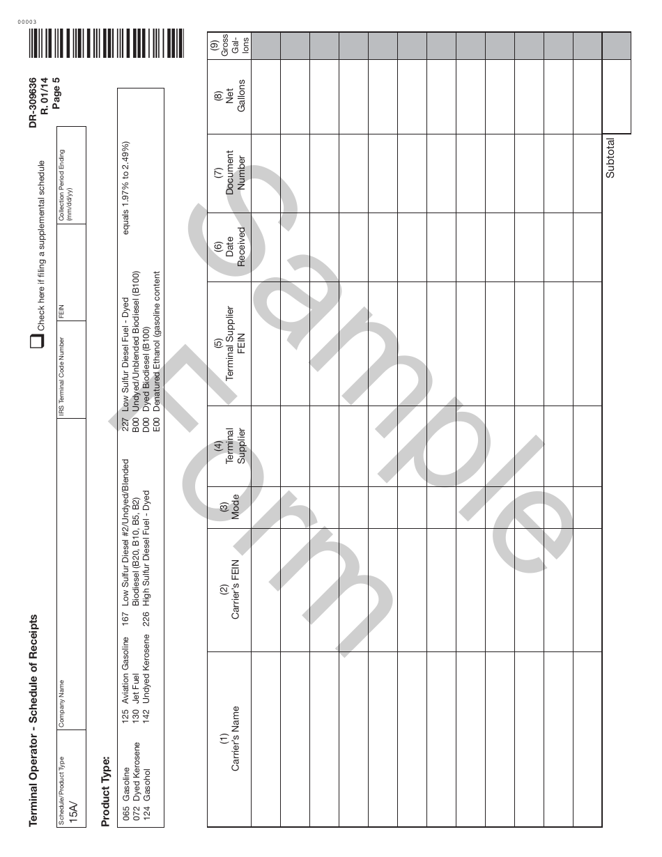 Form DR-309636 Terminal Operator Information Return - Sample - Florida, Page 5