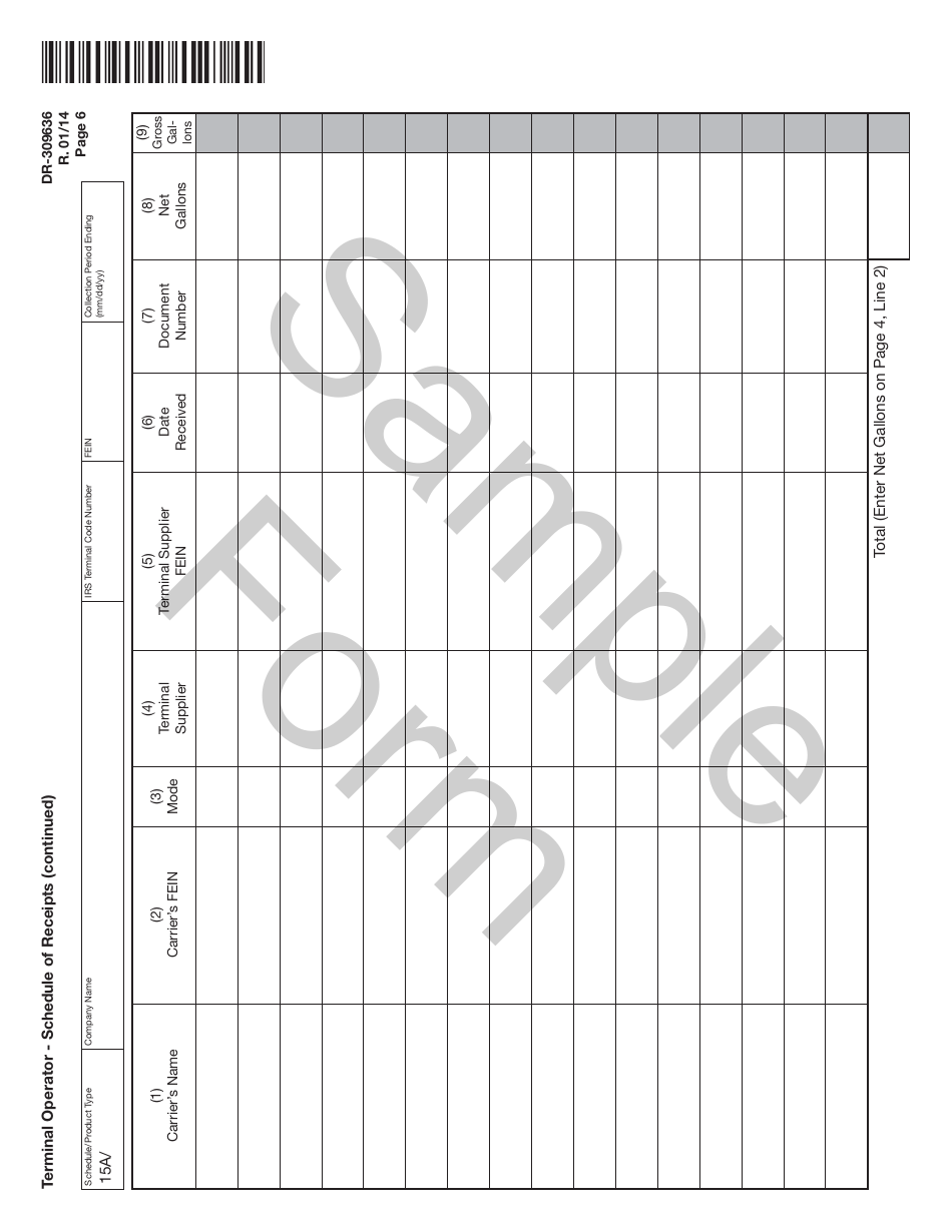 Form DR-309636 Terminal Operator Information Return - Sample - Florida, Page 6