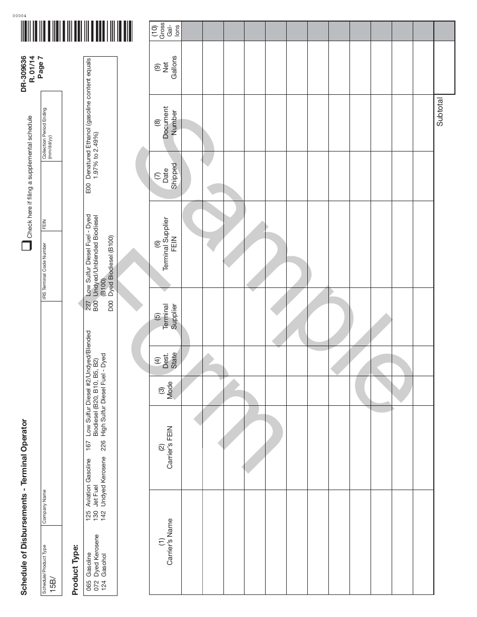 Form DR-309636 Terminal Operator Information Return - Sample - Florida, Page 7