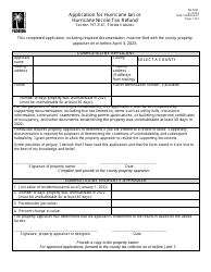 Form DR-5001 Application for Hurricane Ian or Hurricane Nicole Tax Refund - Florida