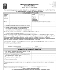 Form DR-465 Application for Catastrophic Event Tax Refund - Florida