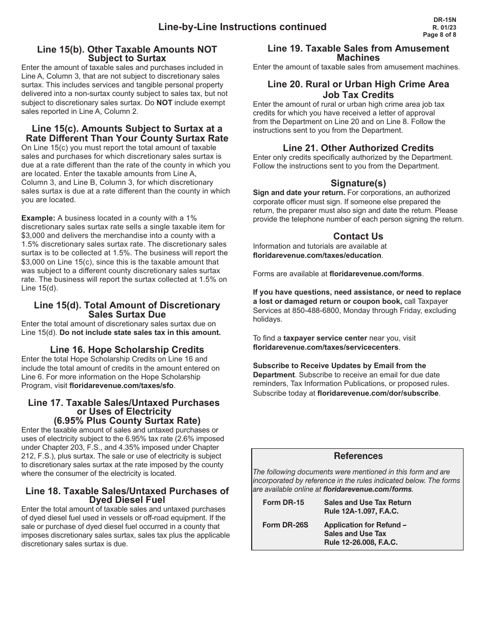 Download Instructions for Form DR-15 Sales and Use Tax Return PDF ...