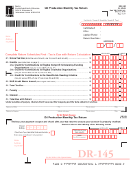 Form DR-145 Oil Production Monthly Tax Return - Florida