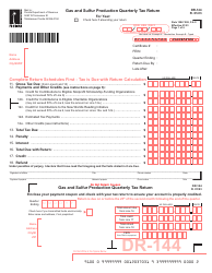 Form DR-144 Gas and Sulfur Production Quarterly Tax Return - Florida