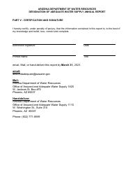 Designation of Adequate Water Supply Annual Report Form - Arizona, Page 4