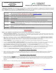 Form VN-219 Demand for Arbitration - Vermont