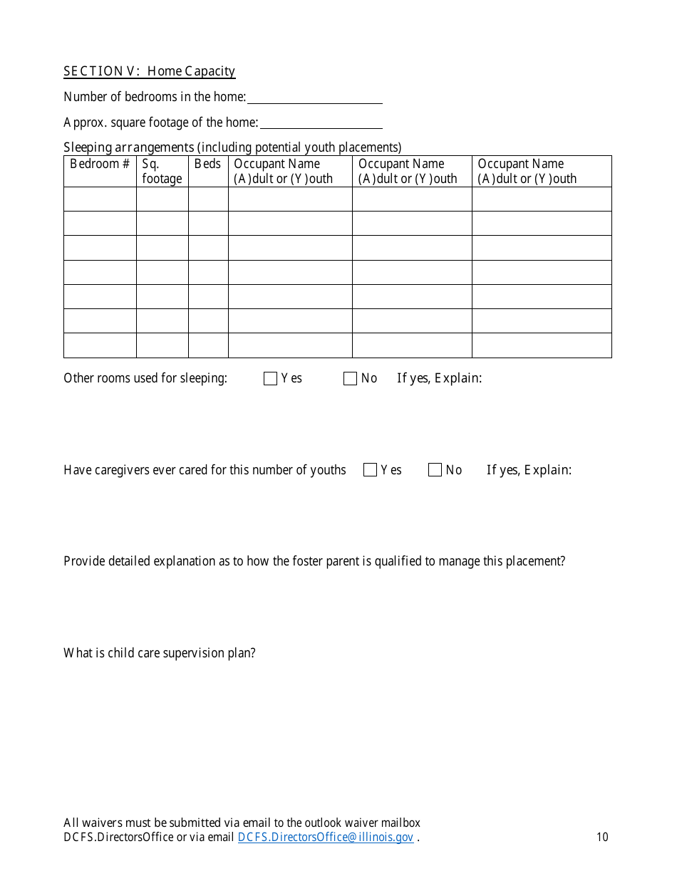 Form CFS301-80 Waiver of Exception to Placement Restriction for Unlicensed Homes - Illinois, Page 10