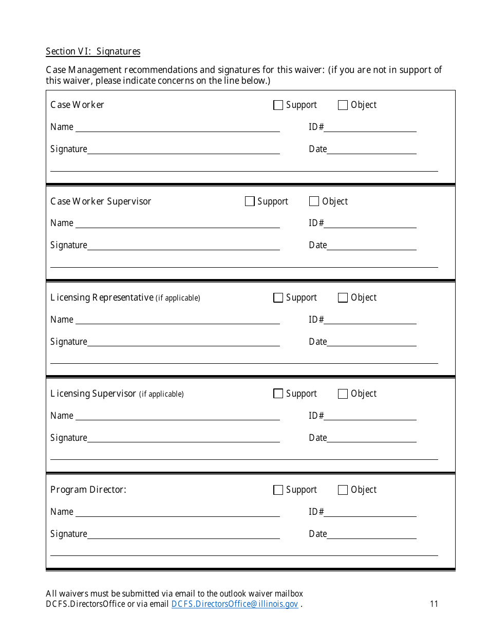 Form CFS301-80 Waiver of Exception to Placement Restriction for Unlicensed Homes - Illinois, Page 11