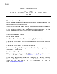Document preview: Instructions for Form CFS402-1 Part 402 Waiver of Licensing Standards for Foster Family Homes - Illinois