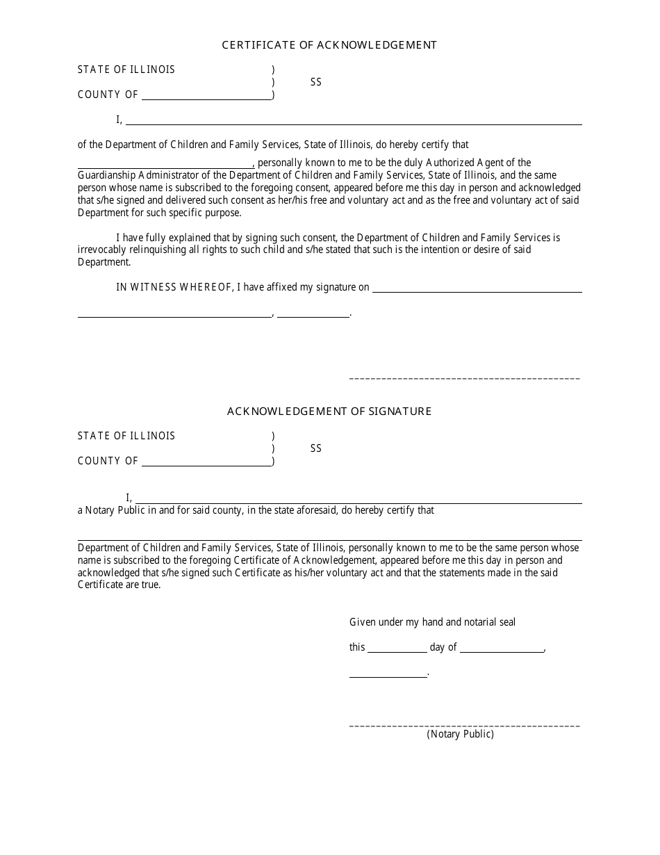 Form CFS436-1-A Consent by an Agency to the Adoption of a Minor Child - Illinois, Page 2