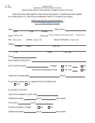 Form CFS438 Scholarship Program Student Application - Illinois