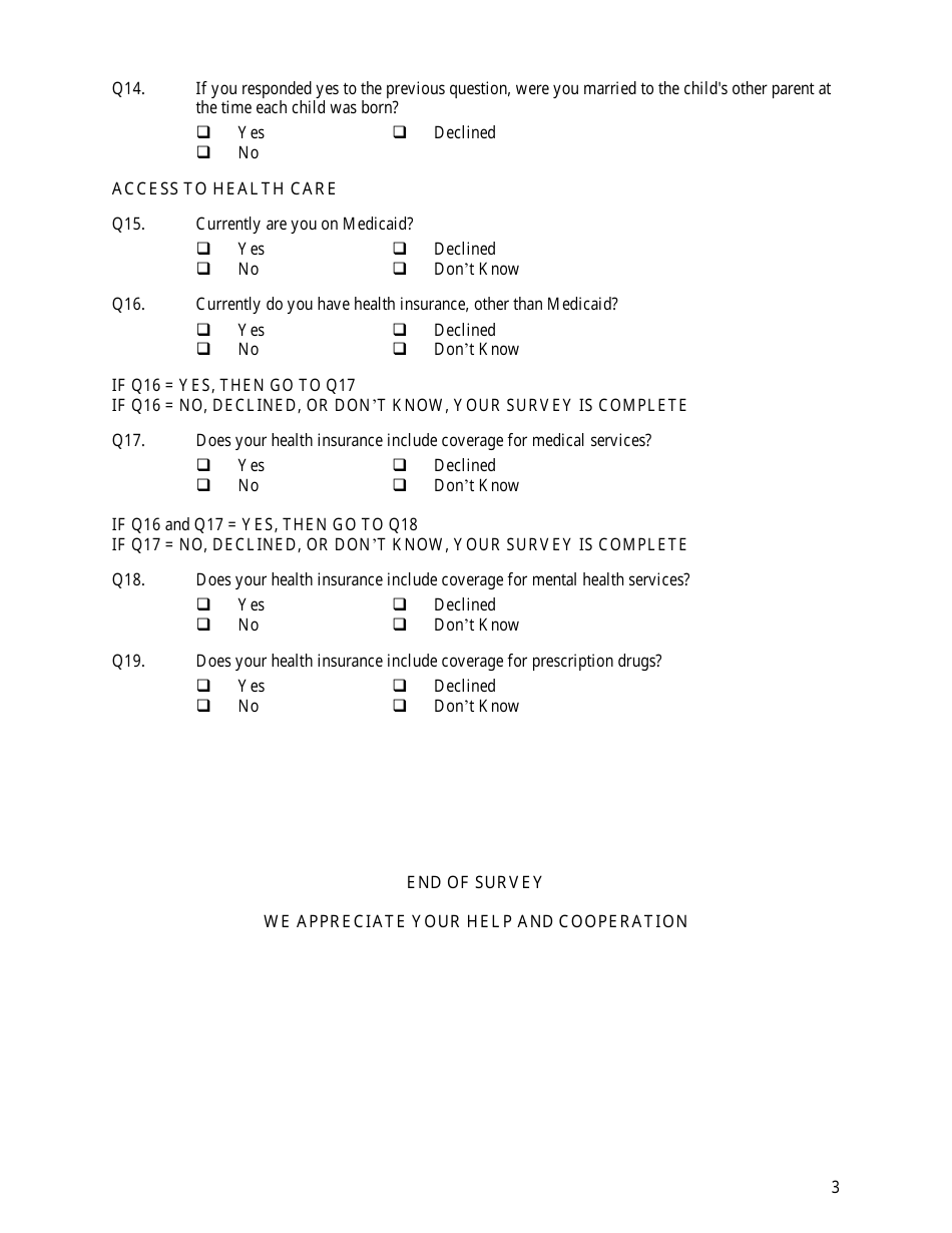 Form CFS2030-1 National Youth in Transition Database Baseline Survey - Illinois, Page 3