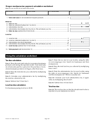 Instructions for Form OR-MT-V, 150-610-172 Oregon Marijuana Tax Monthly Payment Voucher - Oregon, Page 2