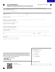 Document preview: Form OR-706-R-V (150-104-173) Repayment of Oregon Natural Resource Credit Voucher - Oregon