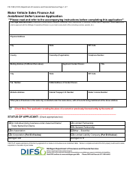 Form FIS1028 Sales Finance Company License Application - Michigan, Page 4