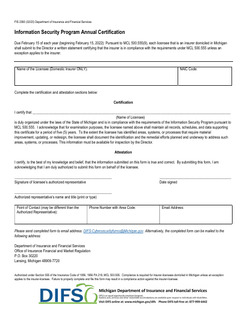 Form FIS2360  Printable Pdf