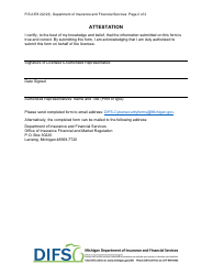 Form FIS2378 Domestic Insurer Exemption Certification - Michigan, Page 2