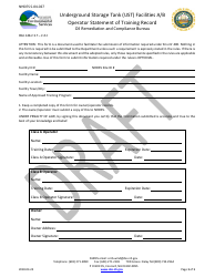 Document preview: Form NHDES-S-04-027 Underground Storage Tank (Ust) Facilities a/B Operator Statement of Training Record - Draft - New Hampshire