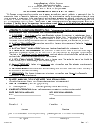 Document preview: Request for Assignment of Surface Water Filings - Arizona
