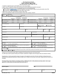 Form HEA5803 Lead Licensure Application - Ohio