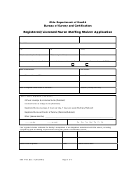 Form HEA7714 Registered/Licensed Nurse Staffing Waiver Application - Ohio