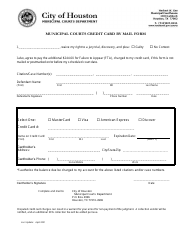 Document preview: Credit Card Payment by Mail Form - City of Houston, Texas