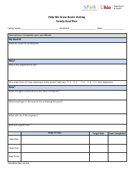 Document preview: Form HEA8036 Family Goal Plan - Help Me Grow Home Visiting - Ohio