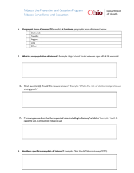 Data Request Form - Tobacco Use Prevention and Cessation Program - Ohio, Page 2
