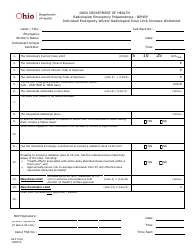 Form HEA5142 Individual Emergency Worker Radiological Dose Limit Increase Worksheet - Ohio