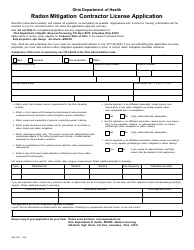 Document preview: Form HEA5523 Radon Mitigation Contractor License Application - Ohio