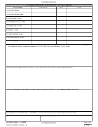 DD Form 1821 Contractor Crewmember Flight Summary, Page 2
