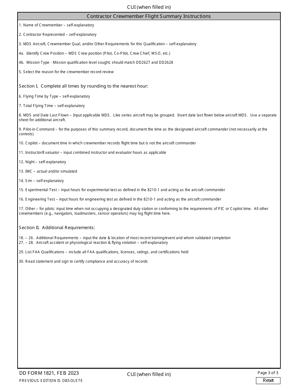 DD Form 1821 Download Fillable PDF Or Fill Online Contractor Crewmember DD Form 1821 Download Fillable PDF Or Fill Online Contractor Crewmember