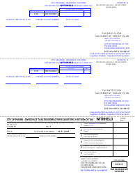 Form PW-12 (PW-1) Monthly Withholdings Form - City of Parma, Ohio