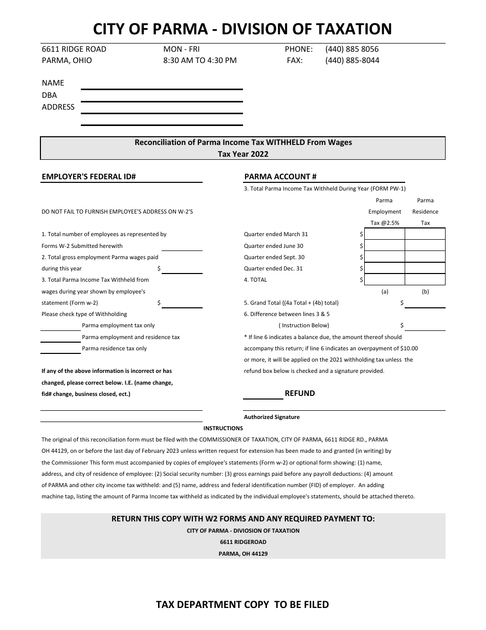 2022-city-of-parma-ohio-reconciliation-of-parma-income-tax-withheld