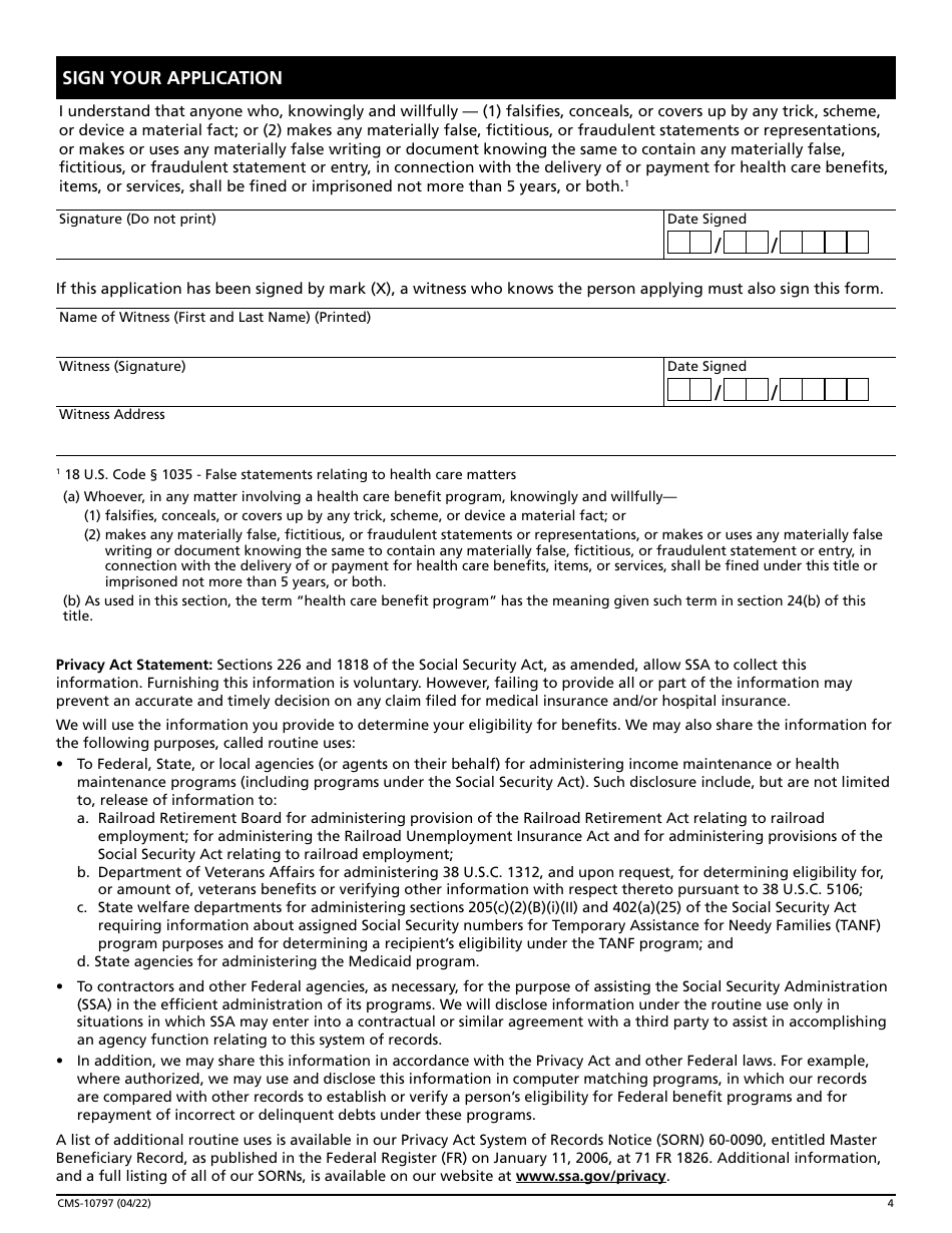 Form CMS-10797 - Fill Out, Sign Online And Download Fillable PDF ...