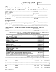 Document preview: Form MVD-350 Application for a Dealer License - Maine