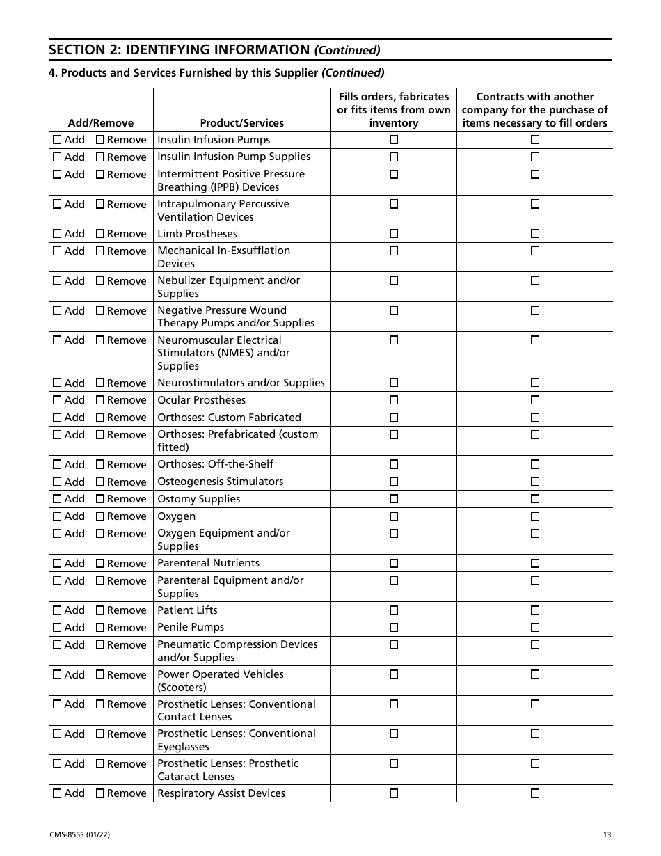 Form CMS-855S Medicare Enrollment Application - Durable Medical Equipment, Prosthetics, Orthotics, and Supplies (Dmepos) Suppliers, Page 14