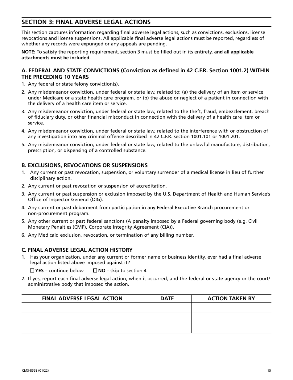 Form CMS-855S Medicare Enrollment Application - Durable Medical Equipment, Prosthetics, Orthotics, and Supplies (Dmepos) Suppliers, Page 16