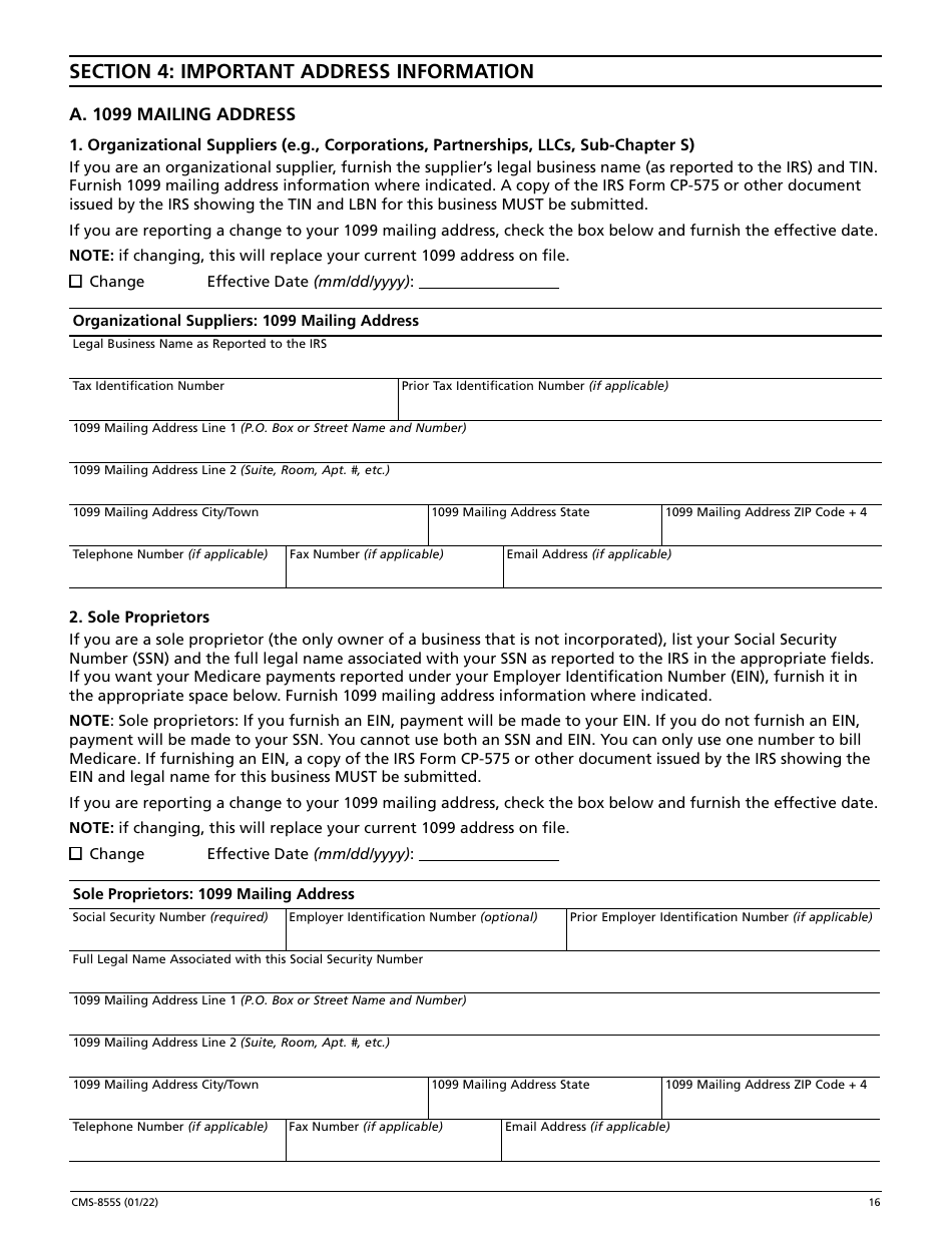 Form CMS-855S Medicare Enrollment Application - Durable Medical Equipment, Prosthetics, Orthotics, and Supplies (Dmepos) Suppliers, Page 17