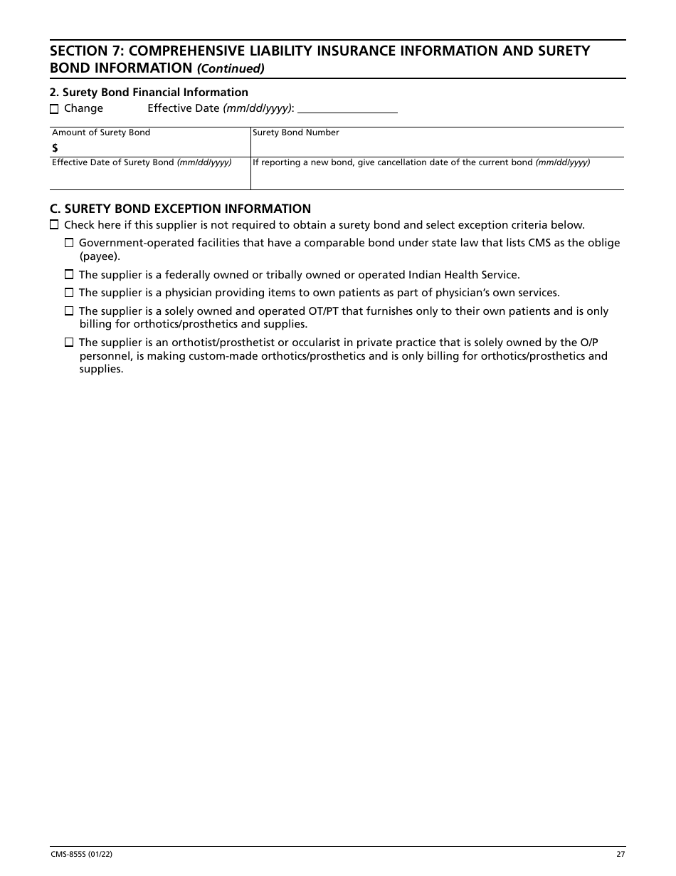 Form CMS-855S Medicare Enrollment Application - Durable Medical Equipment, Prosthetics, Orthotics, and Supplies (Dmepos) Suppliers, Page 28