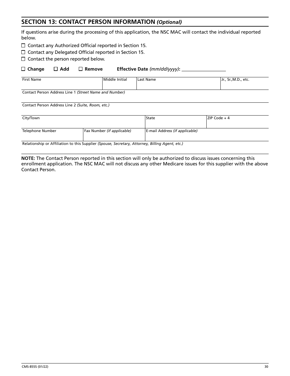 Form CMS-855S Medicare Enrollment Application - Durable Medical Equipment, Prosthetics, Orthotics, and Supplies (Dmepos) Suppliers, Page 31