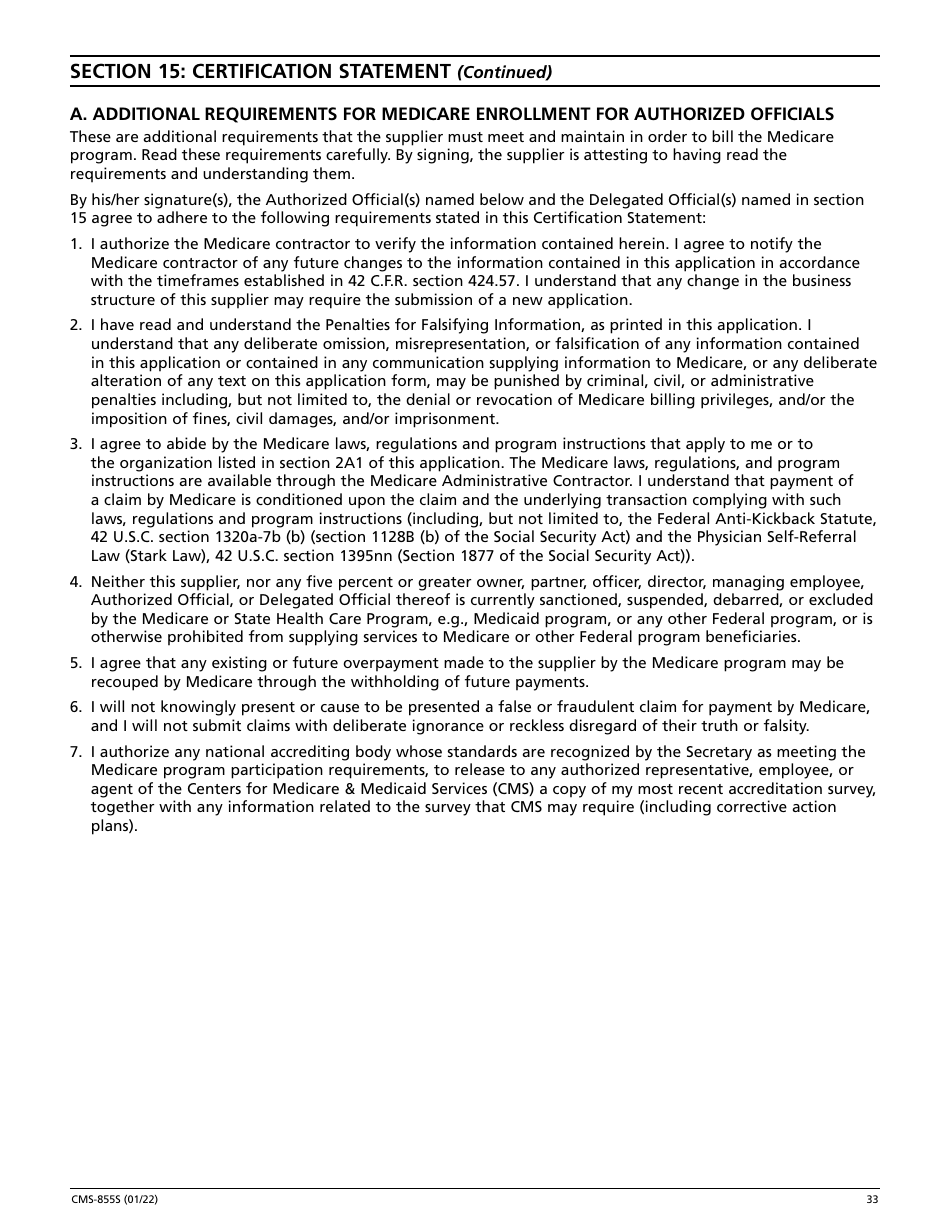 Form CMS-855S Medicare Enrollment Application - Durable Medical Equipment, Prosthetics, Orthotics, and Supplies (Dmepos) Suppliers, Page 34