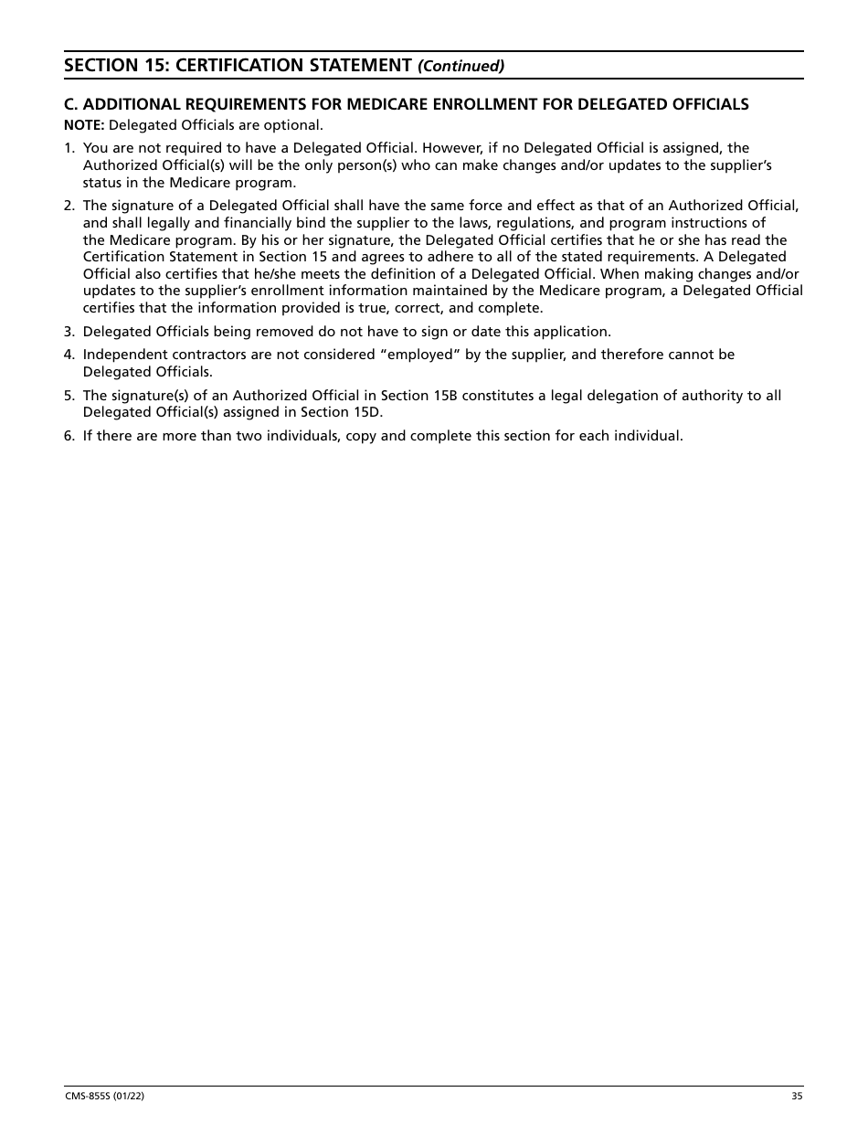 Form CMS-855S Medicare Enrollment Application - Durable Medical Equipment, Prosthetics, Orthotics, and Supplies (Dmepos) Suppliers, Page 36